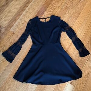 Adorable navy bell sleeve dress small